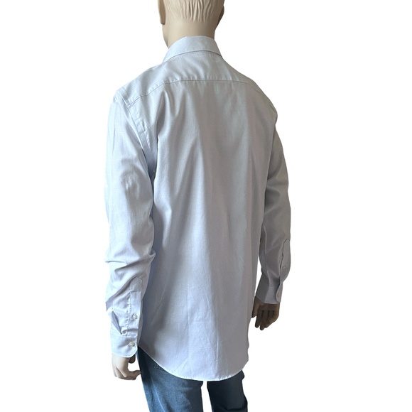 Banana Republic Long Sleeve Dress Shirt Non Iron Slim Fit Windowpane 100% Cotton - Picture 6 of 13